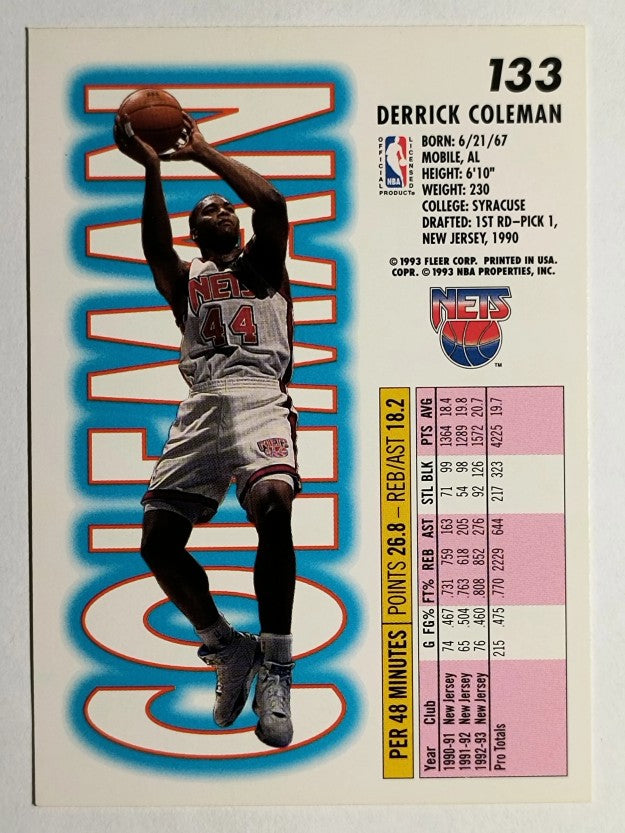 1993-94 Fleer #133 Derrick Coleman