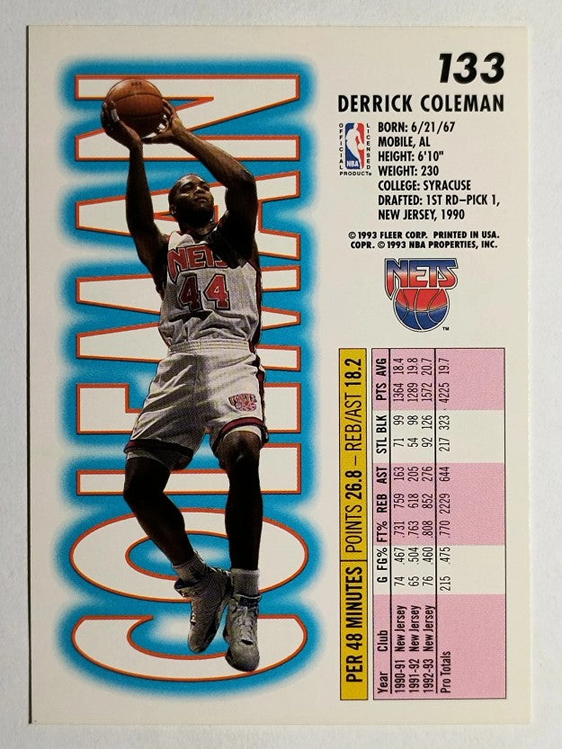 1993-94 Fleer #133 Derrick Coleman