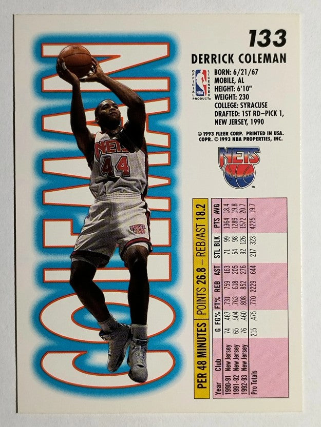 1993-94 Fleer #133 Derrick Coleman