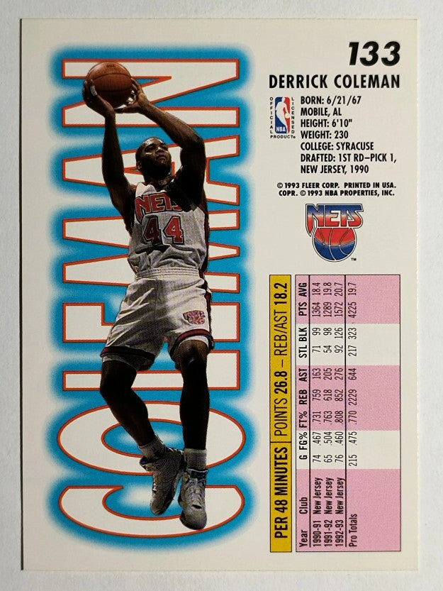 1993-94 Fleer #133 Derrick Coleman