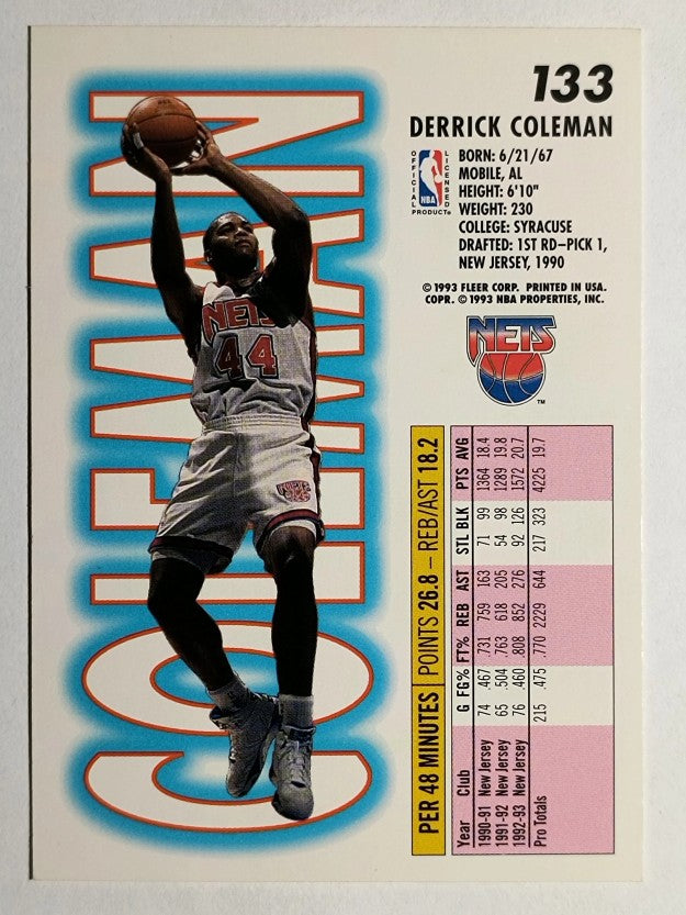 1993-94 Fleer #133 Derrick Coleman