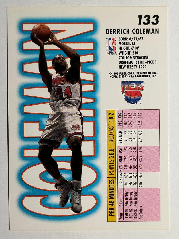 1993-94 Fleer #133 Derrick Coleman