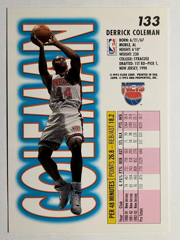 1993-94 Fleer #133 Derrick Coleman