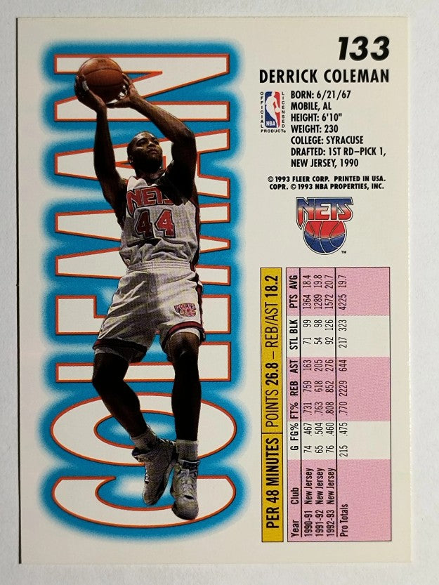 1993-94 Fleer #133 Derrick Coleman