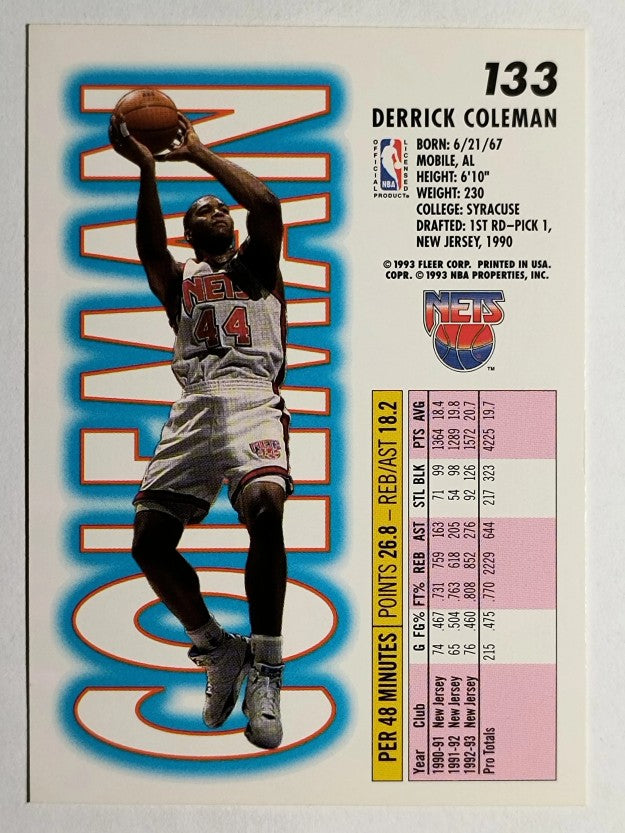 1993-94 Fleer #133 Derrick Coleman