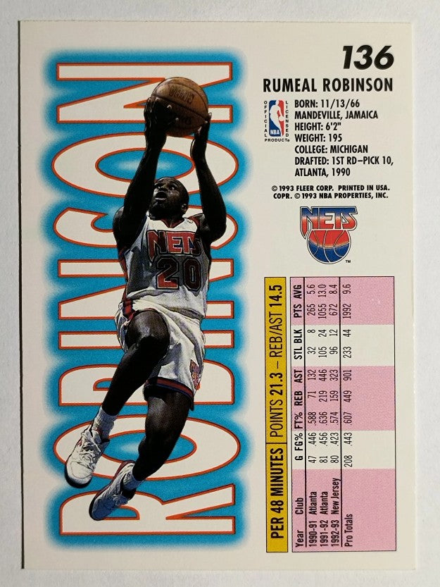 1993-94 Fleer #136 Rumeal Robinson