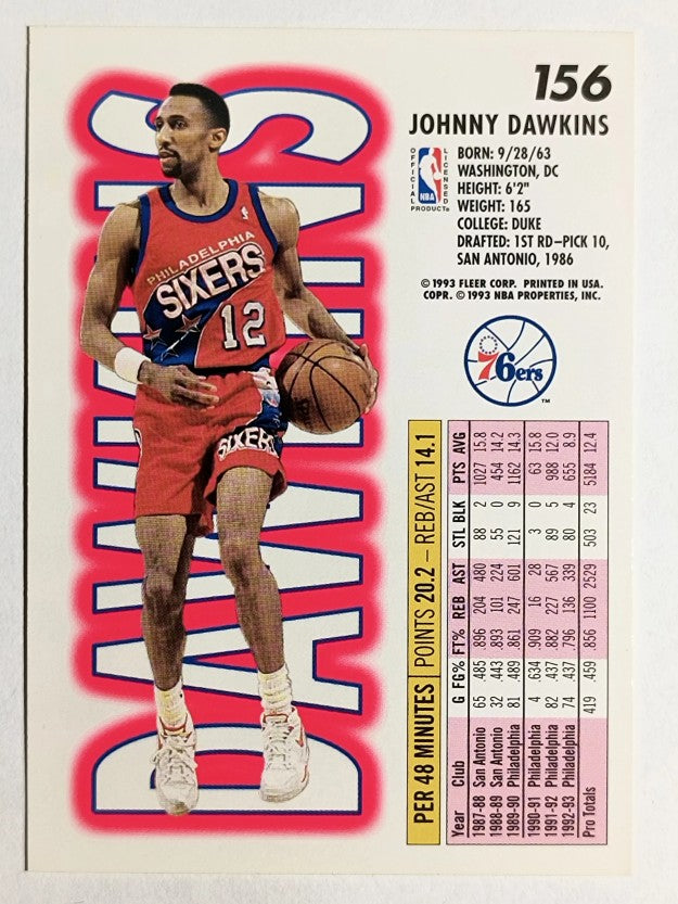 1993-94 Fleer #156 Johnny Dawkins