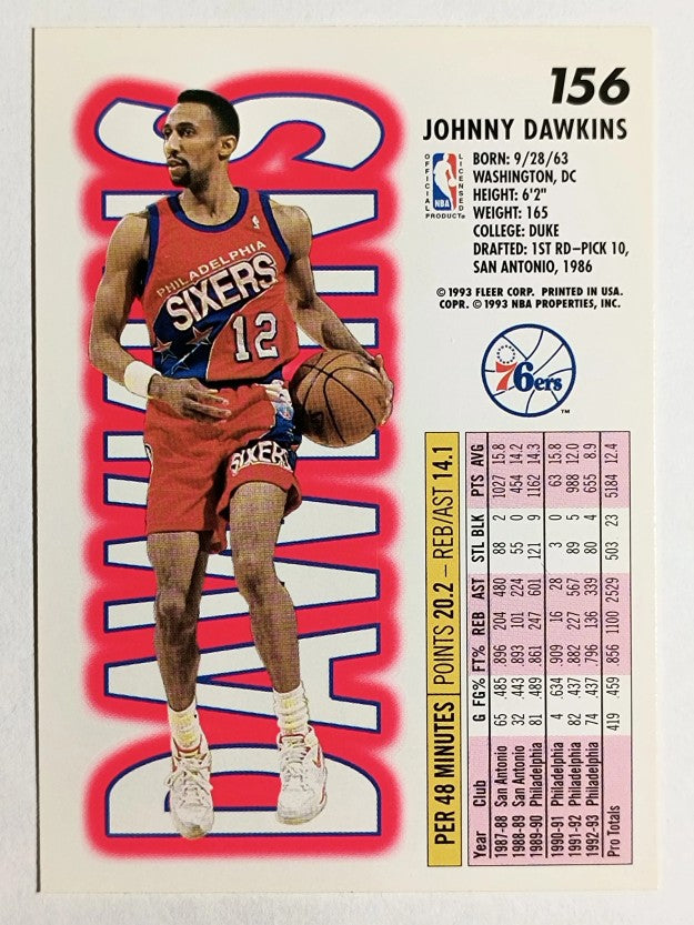 1993-94 Fleer #156 Johnny Dawkins