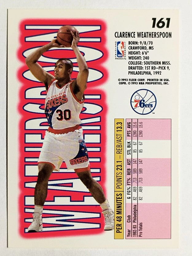 1993-94 Fleer #161 Clarence Weatherspoon