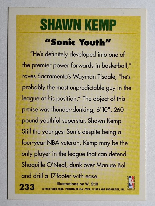1993-94 Fleer #233 Shawn Kemp PV
