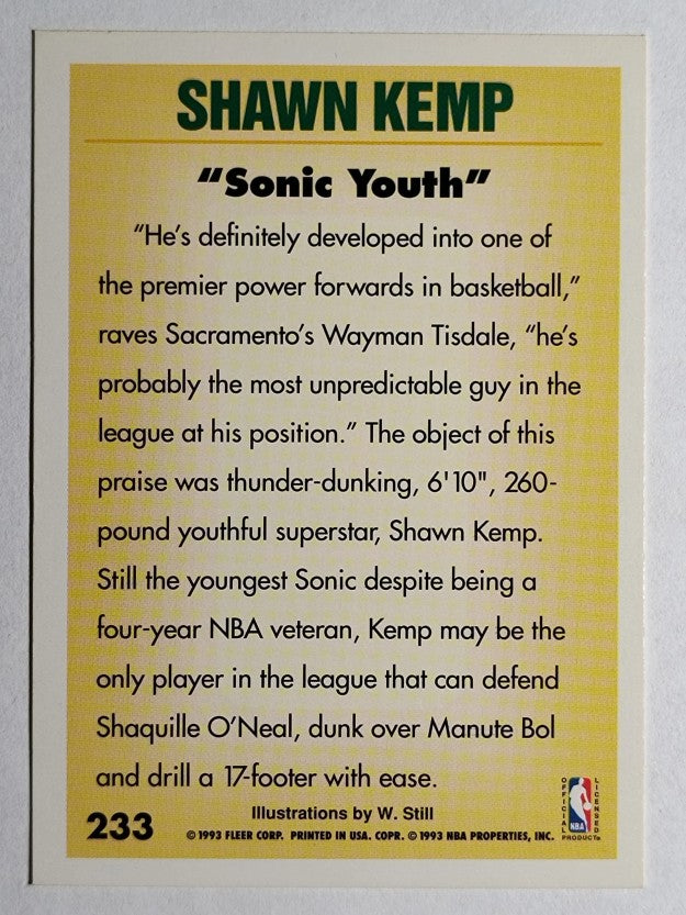 1993-94 Fleer #233 Shawn Kemp PV