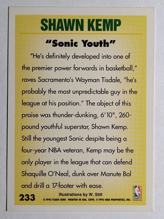 1993-94 Fleer #233 Shawn Kemp PV