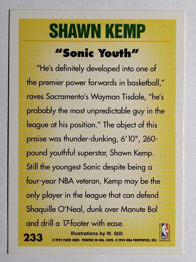 1993-94 Fleer #233 Shawn Kemp PV