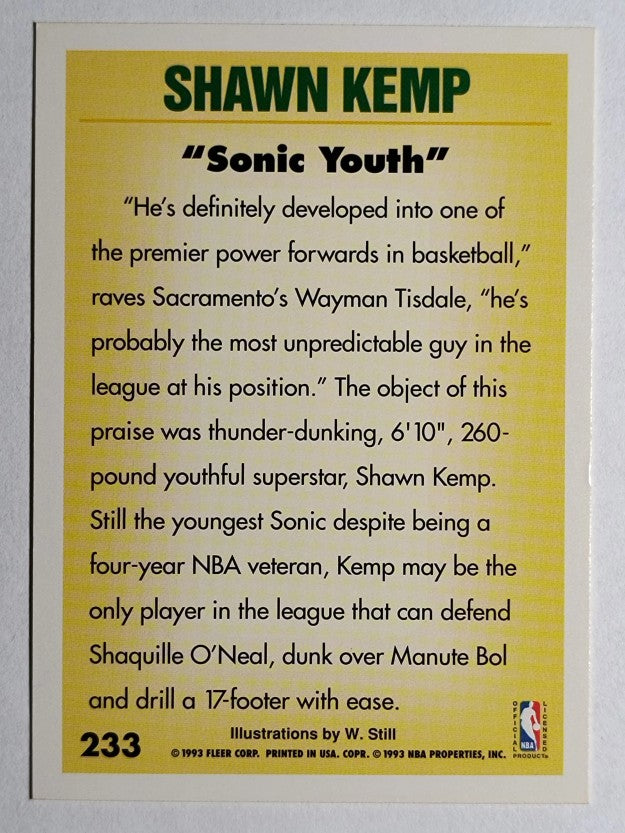 1993-94 Fleer #233 Shawn Kemp PV
