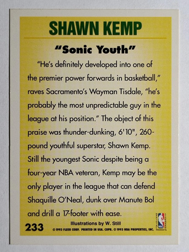 1993-94 Fleer #233 Shawn Kemp PV