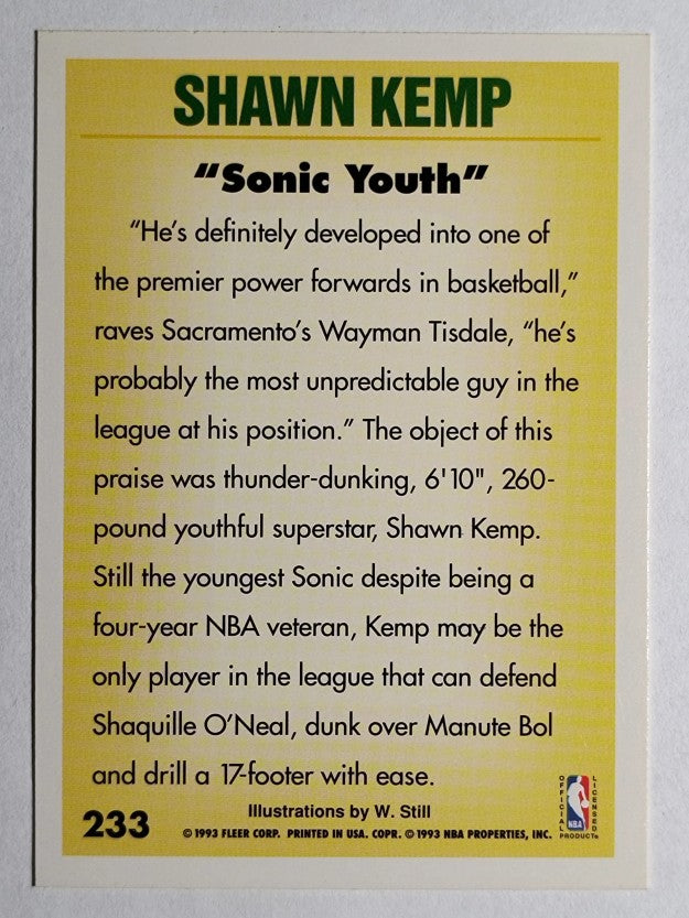 1993-94 Fleer #233 Shawn Kemp PV