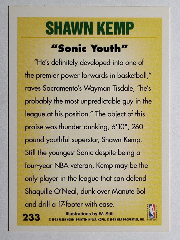 1993-94 Fleer #233 Shawn Kemp PV