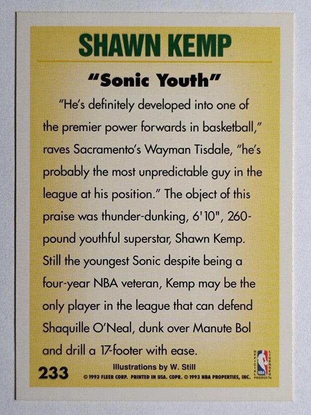 1993-94 Fleer #233 Shawn Kemp PV