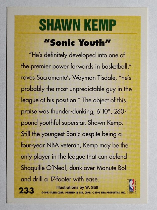 1993-94 Fleer #233 Shawn Kemp PV