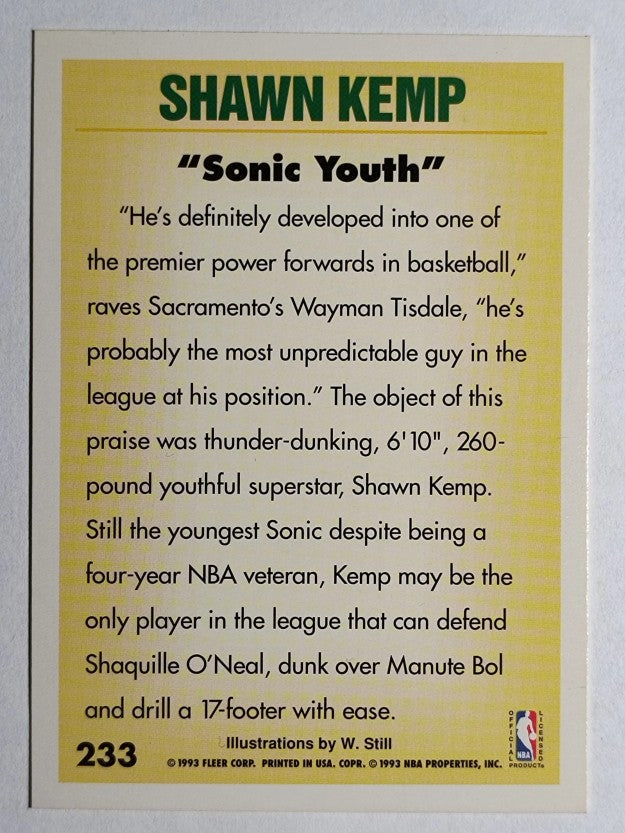 1993-94 Fleer #233 Shawn Kemp PV