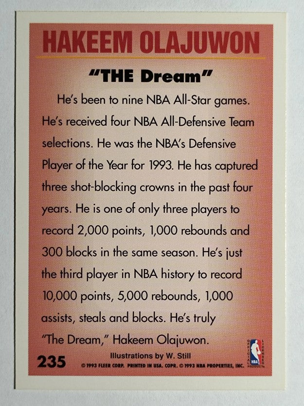 1993-94 Fleer #235 Hakeem Olajuwon PV