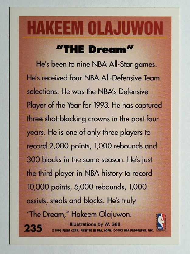 1993-94 Fleer #235 Hakeem Olajuwon PV