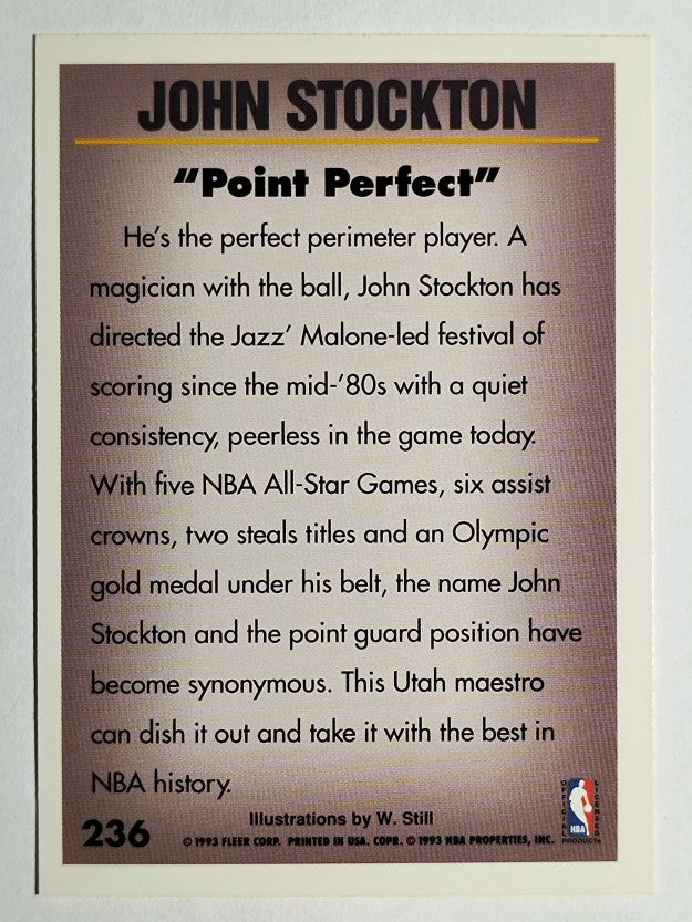 1993-94 Fleer #236 John Stockton PV