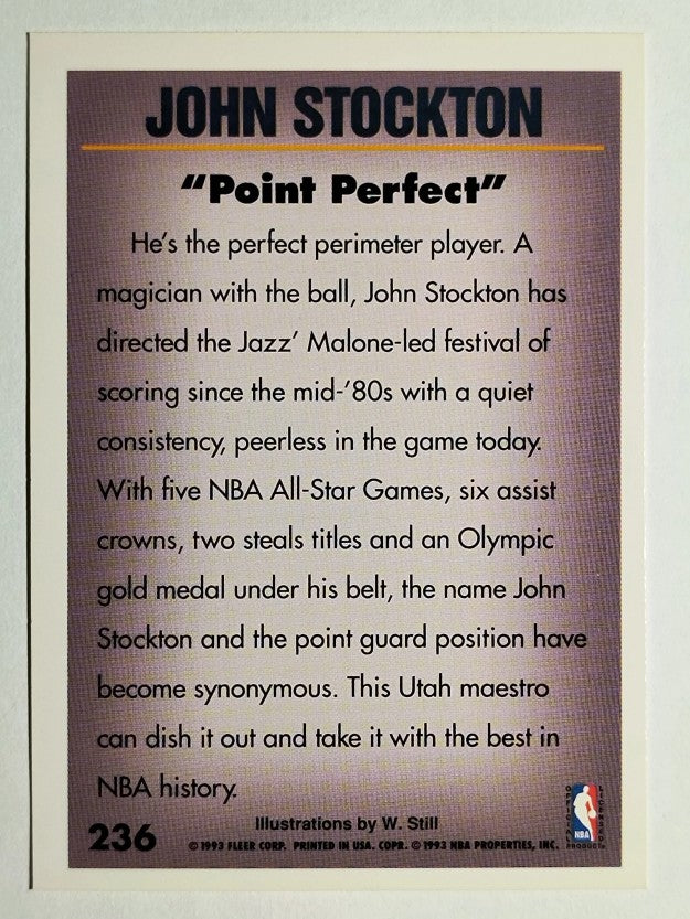 1993-94 Fleer #236 John Stockton PV (NM)