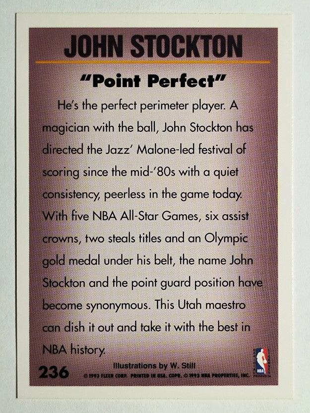 1993-94 Fleer #236 John Stockton PV
