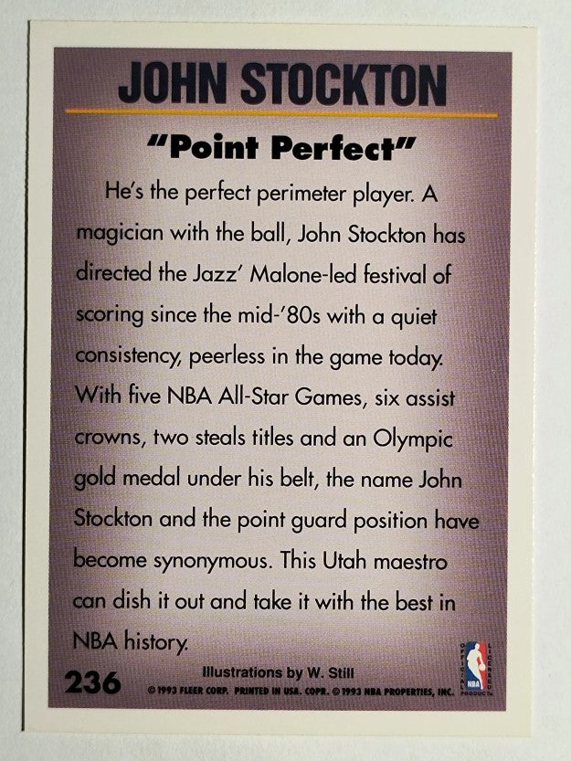 1993-94 Fleer #236 John Stockton PV (NM)