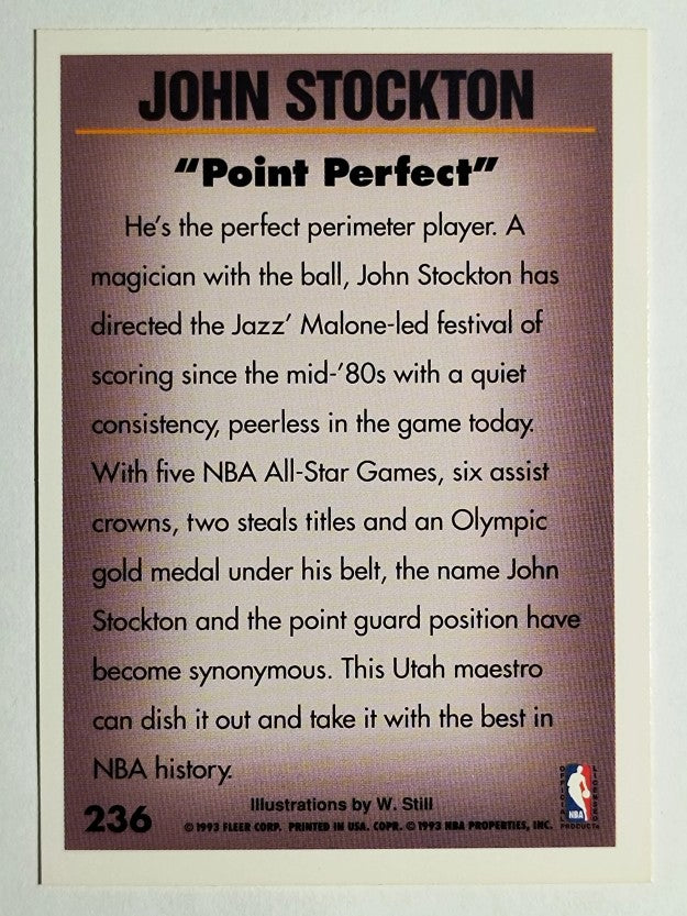 1993-94 Fleer #236 John Stockton PV (NM)