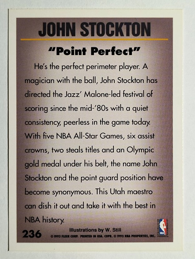 1993-94 Fleer #236 John Stockton PV