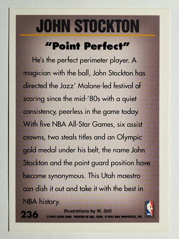 1993-94 Fleer #236 John Stockton PV
