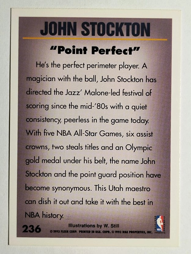 1993-94 Fleer #236 John Stockton PV (NM)
