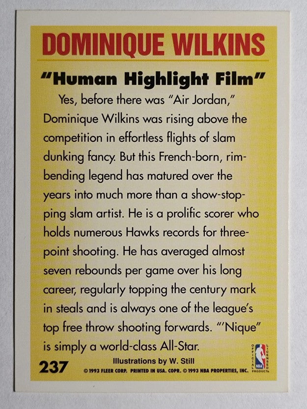 1993-94 Fleer #237 Dominique Wilkins PV