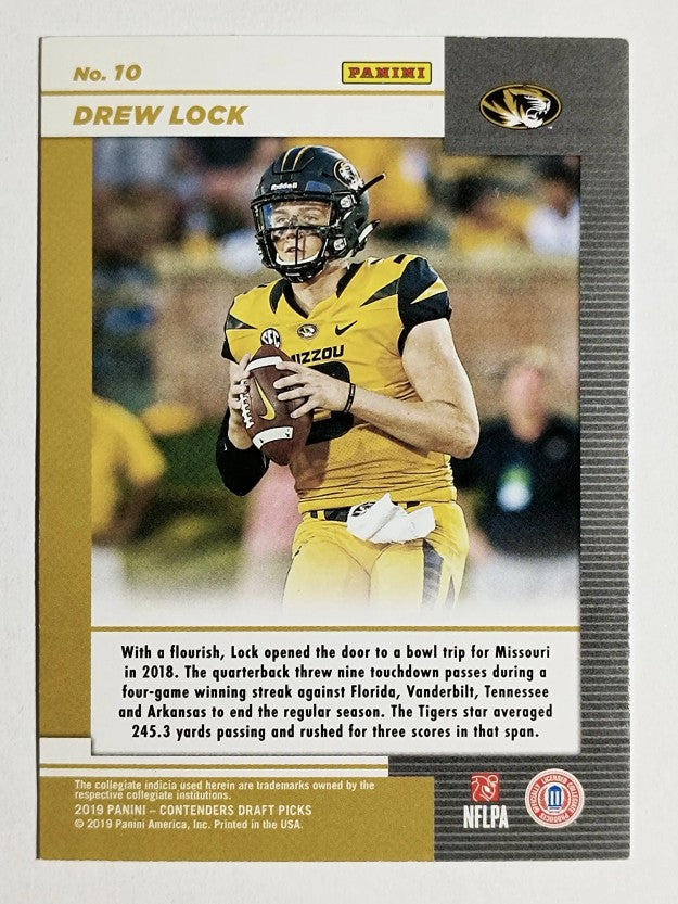 2019 Panini Contenders Draft Picks Game Day Ticket #10 Drew Lock