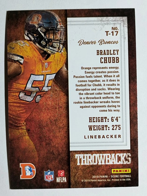 2019 Score Throwbacks #17 Bradley Chubb