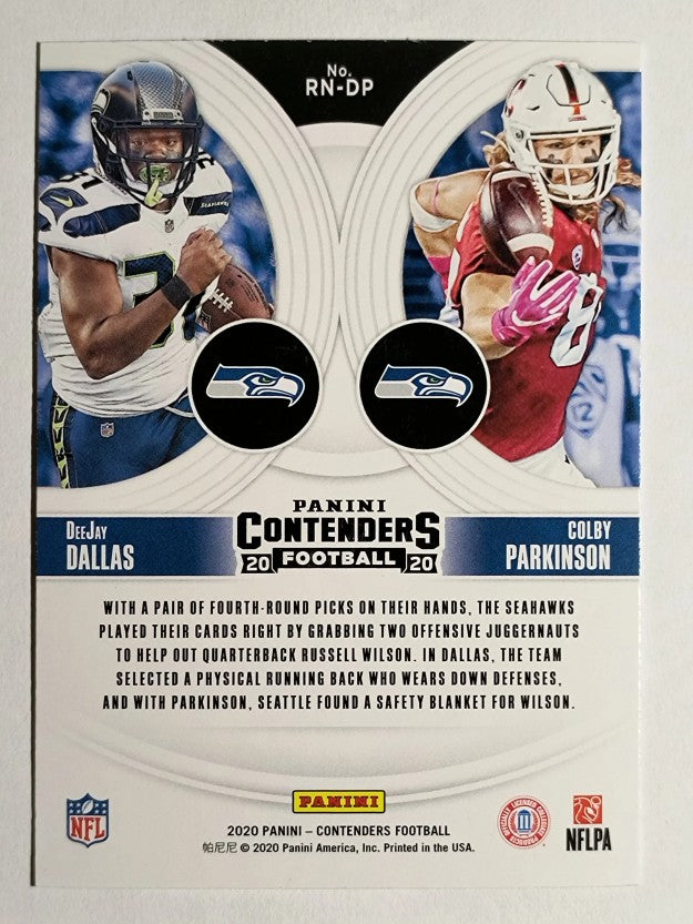 2020 Panini Contenders Round Numbers Ruby #19 Colby Parkinson/DeeJay Dallas