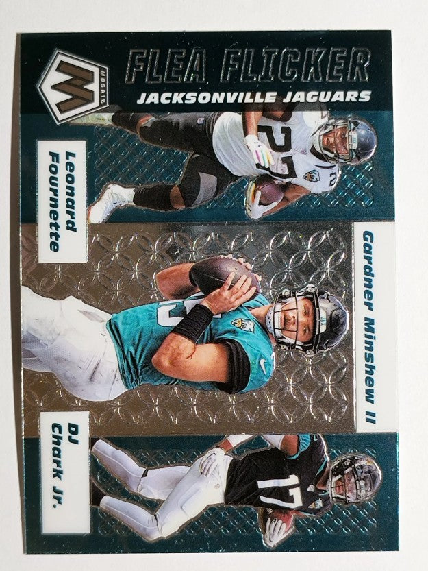 2020 Panini Mosaic Flea Flicker #10 D.J. Chark/Gardner Minshew/Leonard Fournette