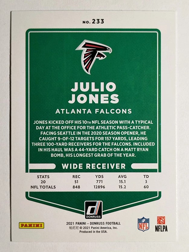 2021 Donruss Press Proof Blue #233A Julio Jones (NM)