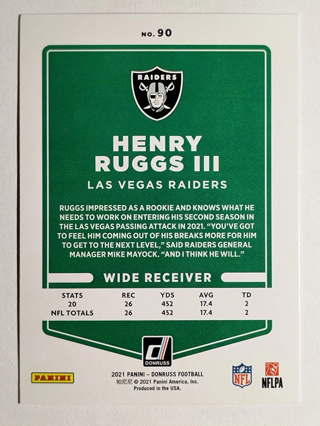2021 Donruss Press Proof Red #90A Henry Ruggs III (NM)