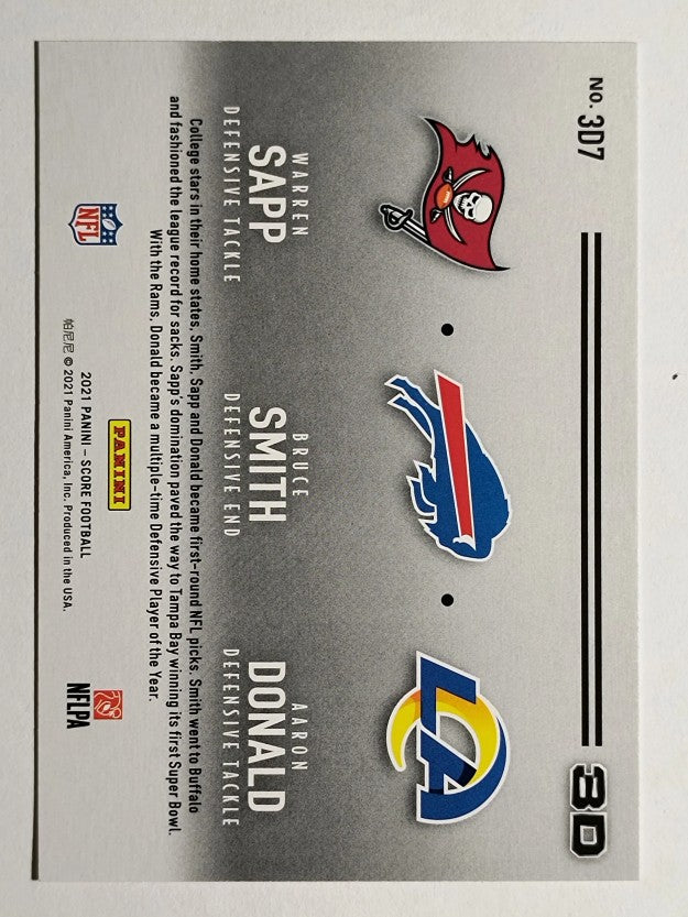 2021 Score 3D #7 Aaron Donald/Bruce Smith/Warren Sapp