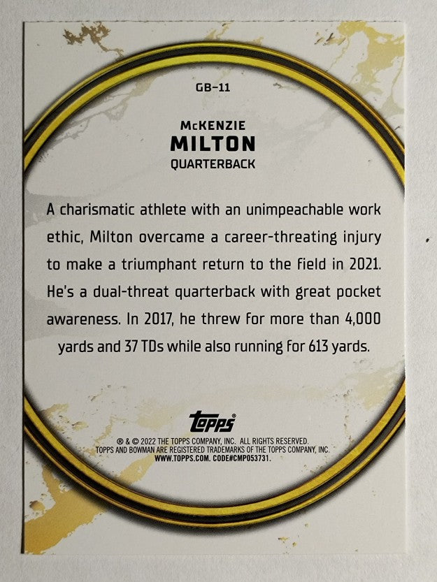 2022 Bowman University Golden Boy #GB11 McKenzie Milton