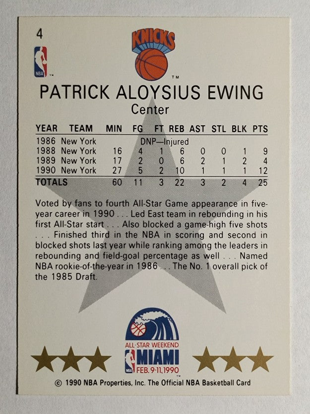 1990-91 Hoops #4 Patrick Ewing AS SP