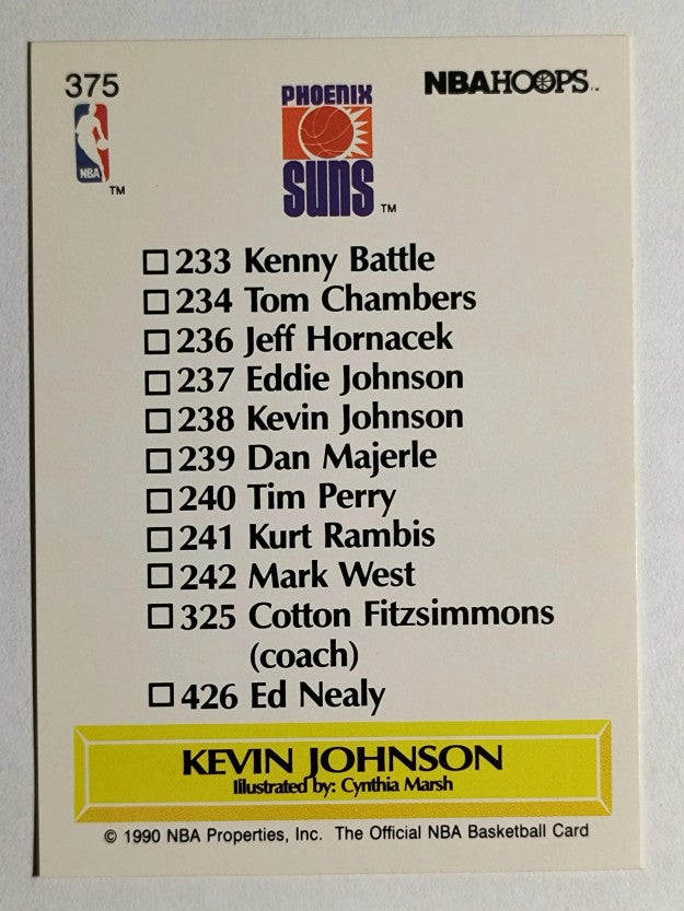 1990-91 Hoops #375 Kevin Johnson TC