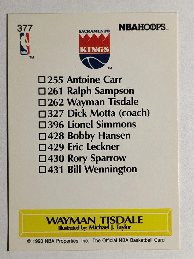 1990-91 Hoops #377 Wayman Tisdale TC