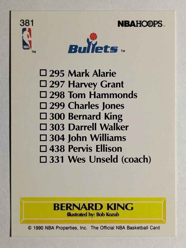 1990-91 Hoops #381 Bernard King TC