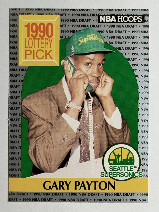 1990-91 Hoops #391 Gary Payton LS RC (EXMT)