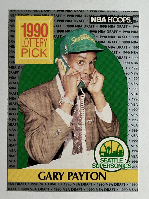 1990-91 Hoops #391 Gary Payton LS RC (EXMT)
