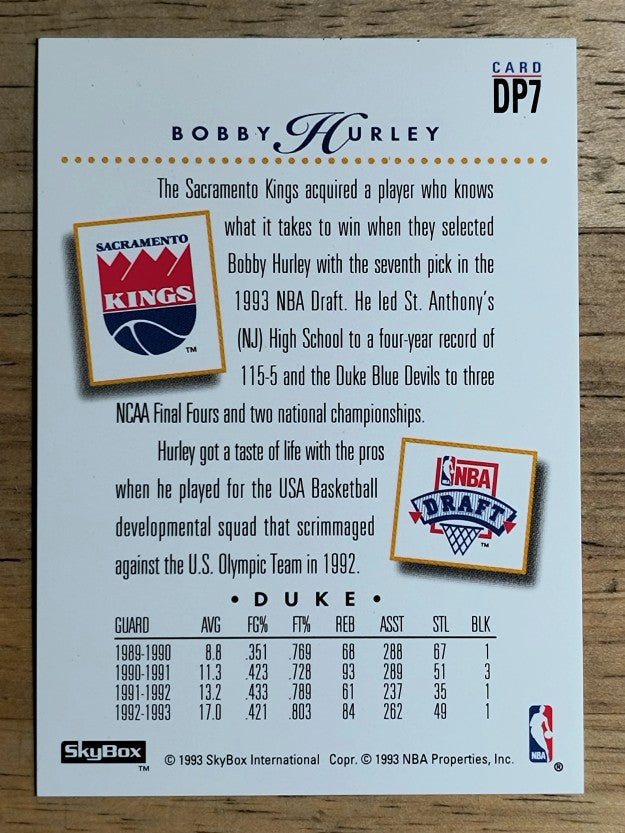 1993-94 SkyBox Premium Draft Picks #DP7 Bobby Hurley